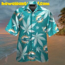 NFL Miami Dolphins Cannabis Leaves Hawaiian Shirt