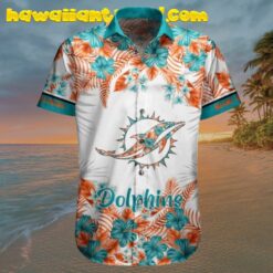 Nfl Miami Dolphins Tropical Floral Logo Hawaiian Shirt