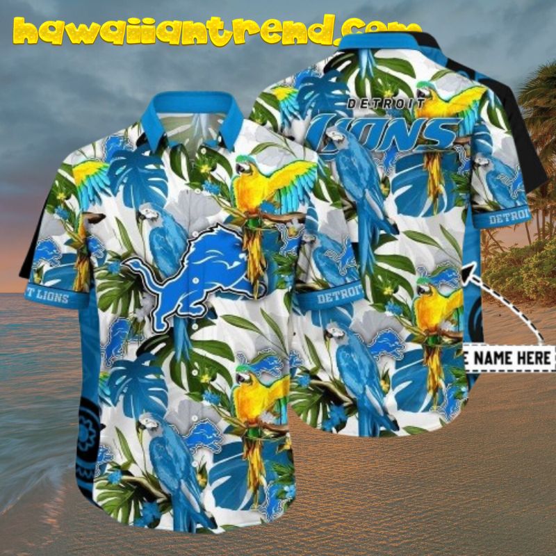 Parrot And Monstera Detroit Lions Hawaiian Shirt