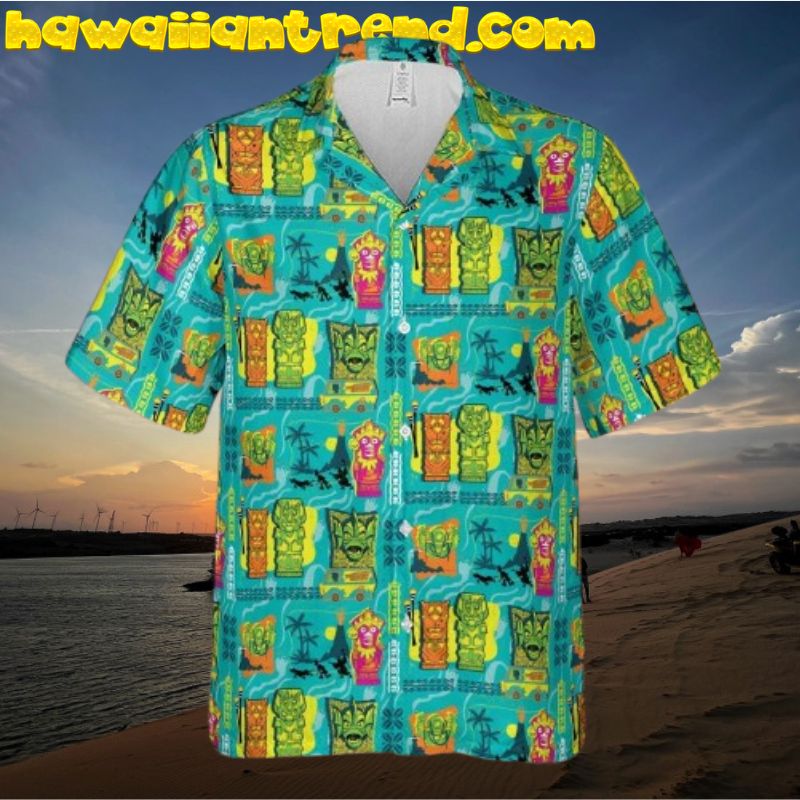 Scooby-Doo Tiki Funny Face Aloha Hawaiian Shirt