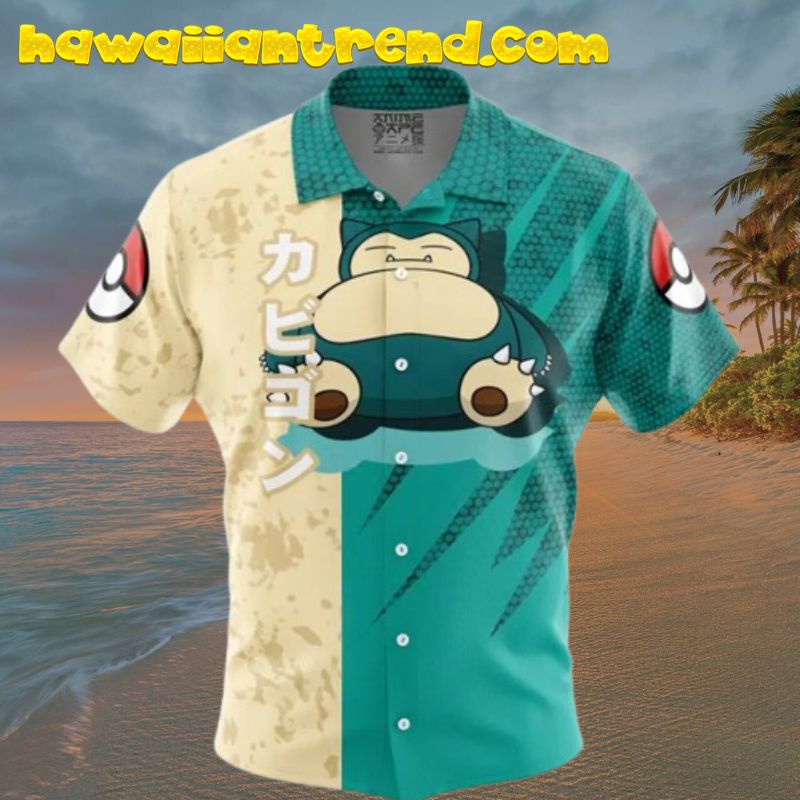 Snorlax Sleep And Attack Pokemon Hawaiian Shirt Snorlax Sleep And Attack Pokemon Hawaiian Shirt