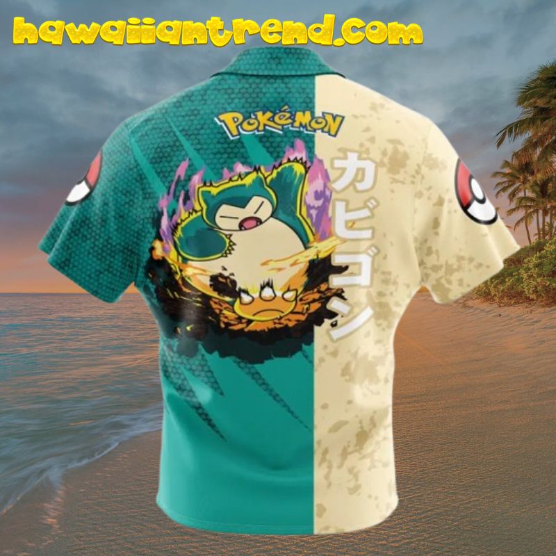 Snorlax Sleep And Attack Pokemon Hawaiian Shirt Snorlax Sleep And Attack Pokemon Hawaiian Shirt