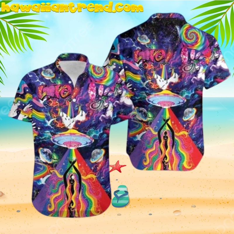 UFO Hipie Style Love Multicolor Hawaiian Shirt