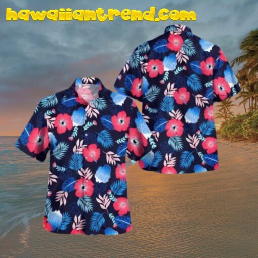 Wendigoon Tropical Hibiscus Flower Hawaiian Shirt
