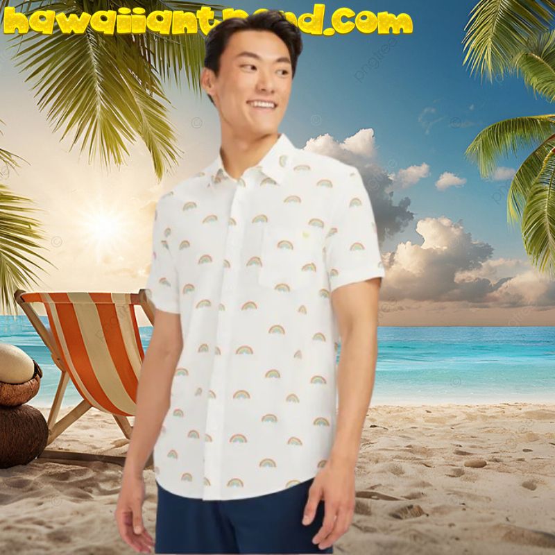 White Rainbow All The Way Pride Aloha Hawaiian Shirt