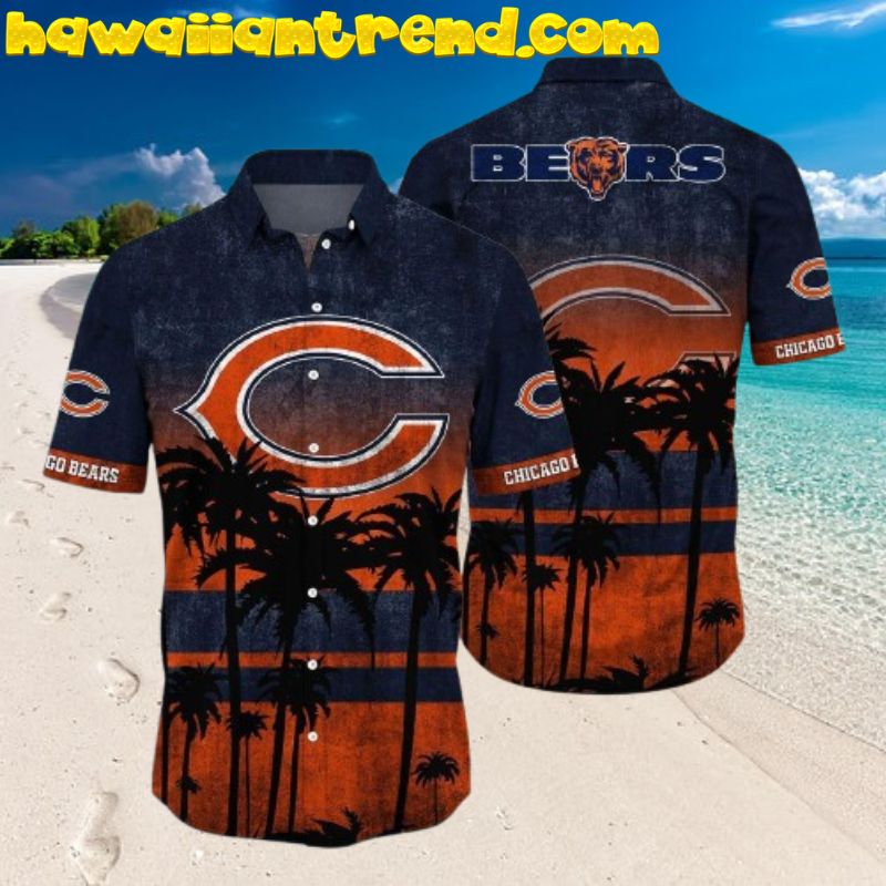 Chicago Bears NFL Night Life On Palm Island Hawaiian Shirt