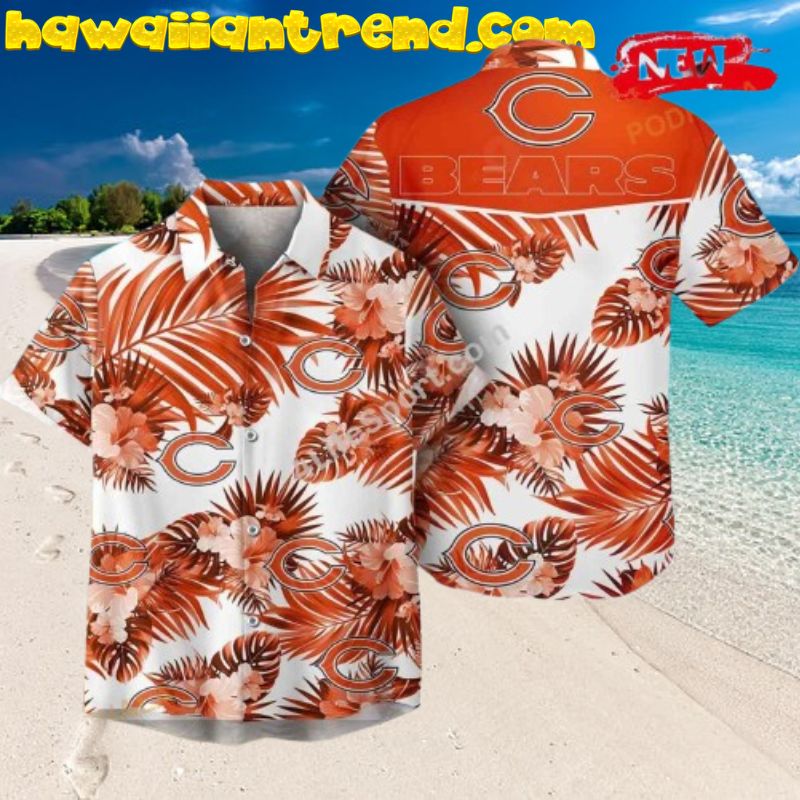 Chicago Bears NFL Palm Leaves Summer Hawaiian Shirt