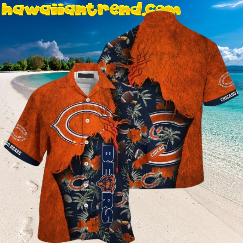 Chicago Bears NFL Vintage Style And Tear Hawaiian Shirt