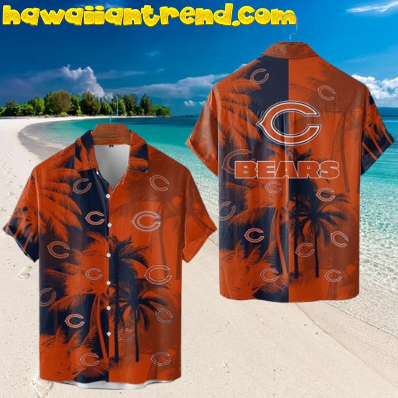 Chicago Bears Tropical Coconut Island Sunset Hawaiian Shirt