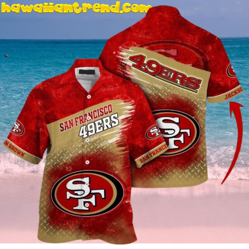 Custom Name NFL San Francisco 49ers Metal Theme Hawaiian Shirt