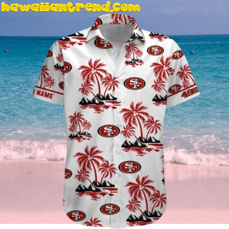 Custom Name NFL San Francisco 49ers Palm Island Tropical Summer Hawaiian Shirt