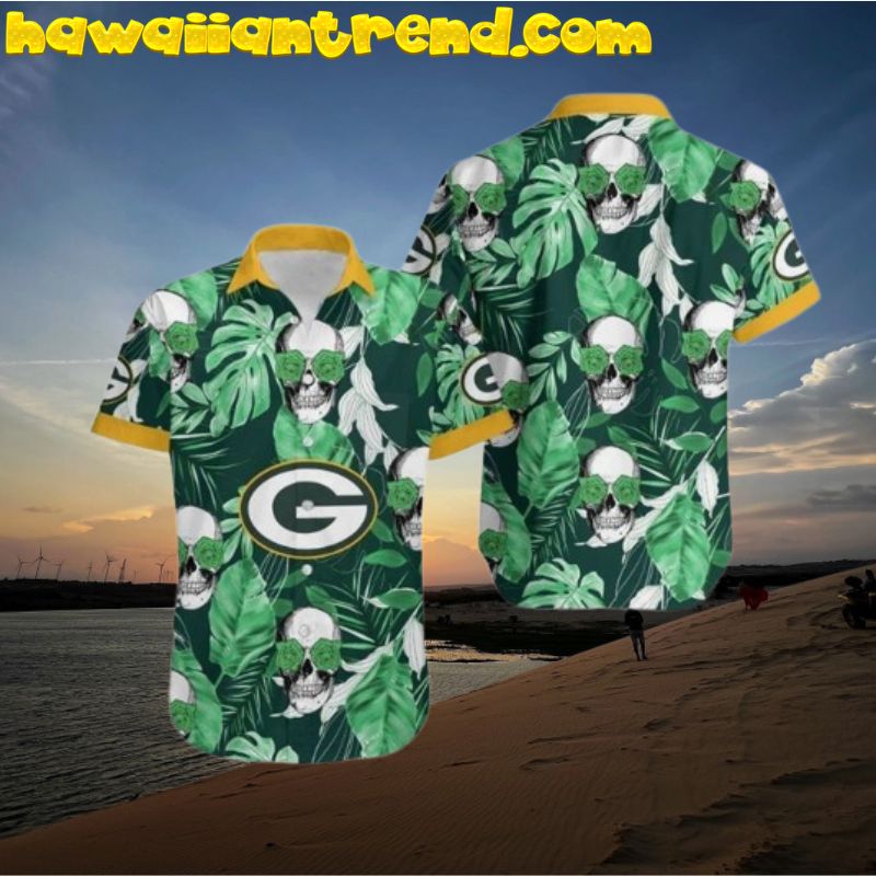 Green Bay Packers Skull Jungle Tropical Hawaiian Shirt