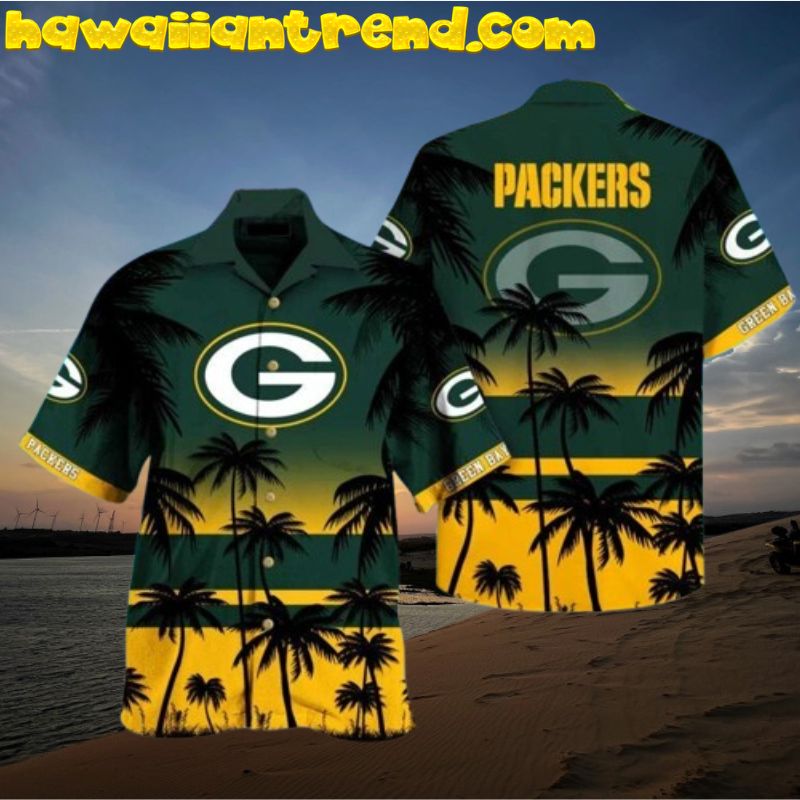 Green Bay Packers Tropical Night Coconut Island Hawaiian Shirt