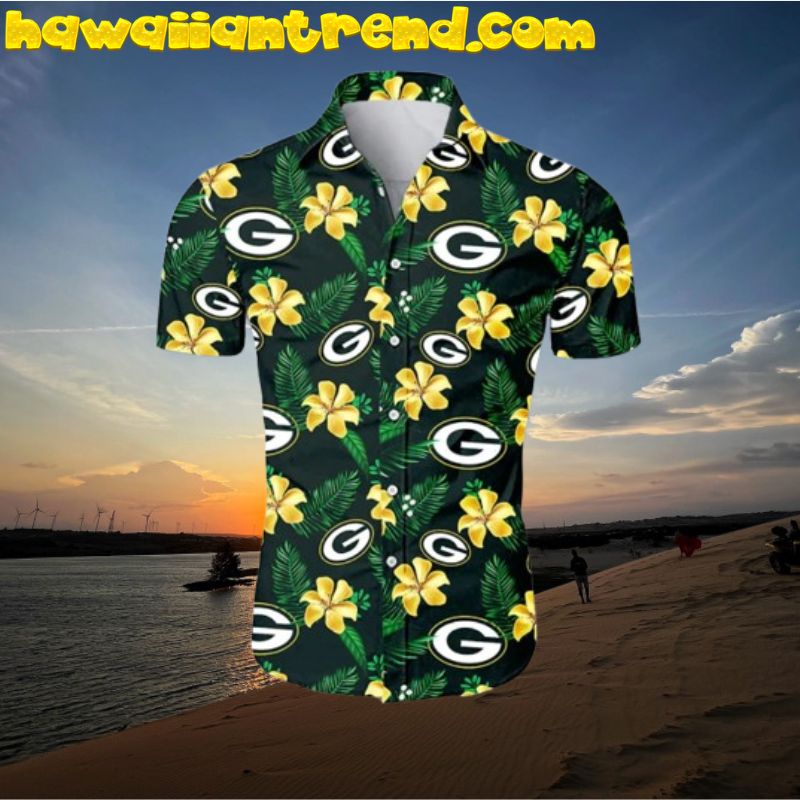 Green Bay Packers Yellow Flower Tropical Fresh Hawaiian Shirt