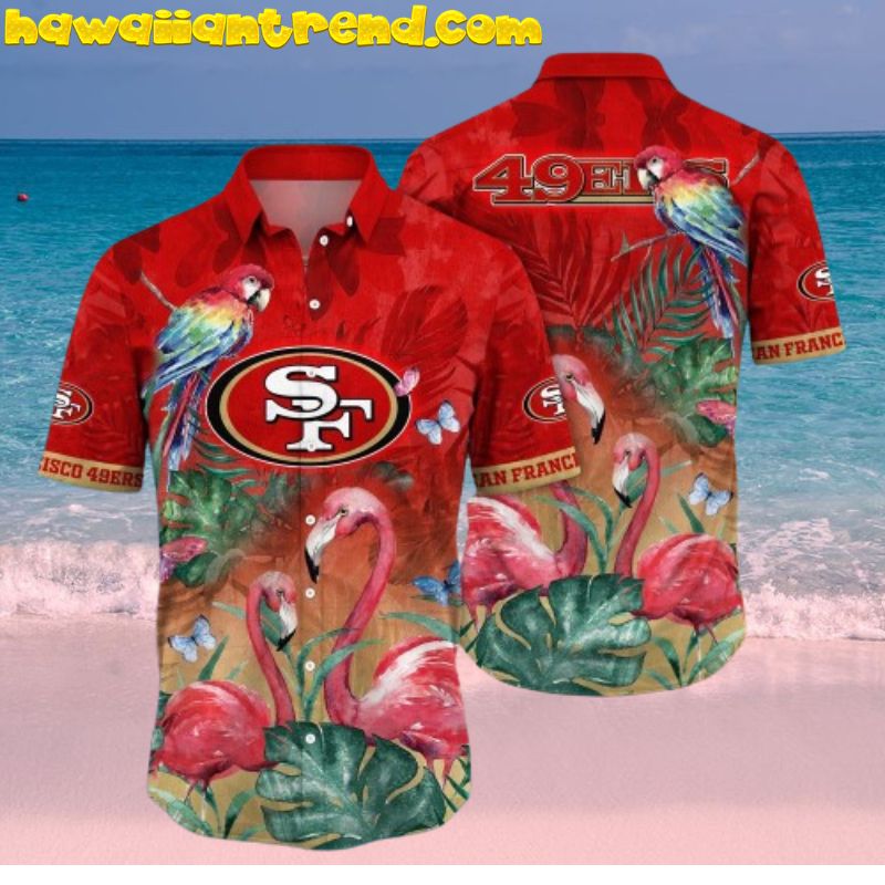 NFL San Francisco 49ers Flamingo And Parrot Aloha Hawaiian Shirt