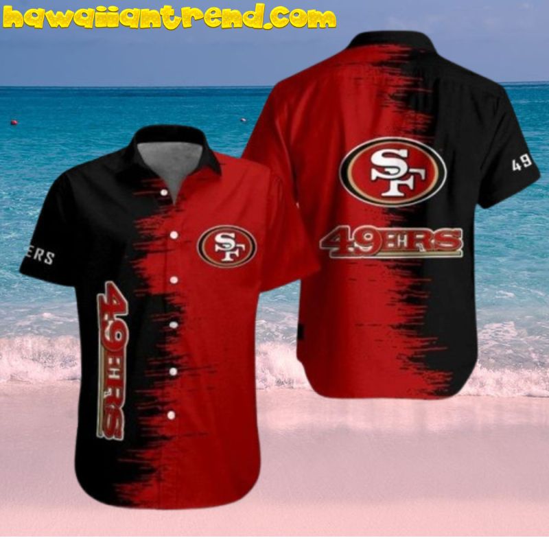San Francisco 49ers Black And Red Classical Hawaiian Shirt