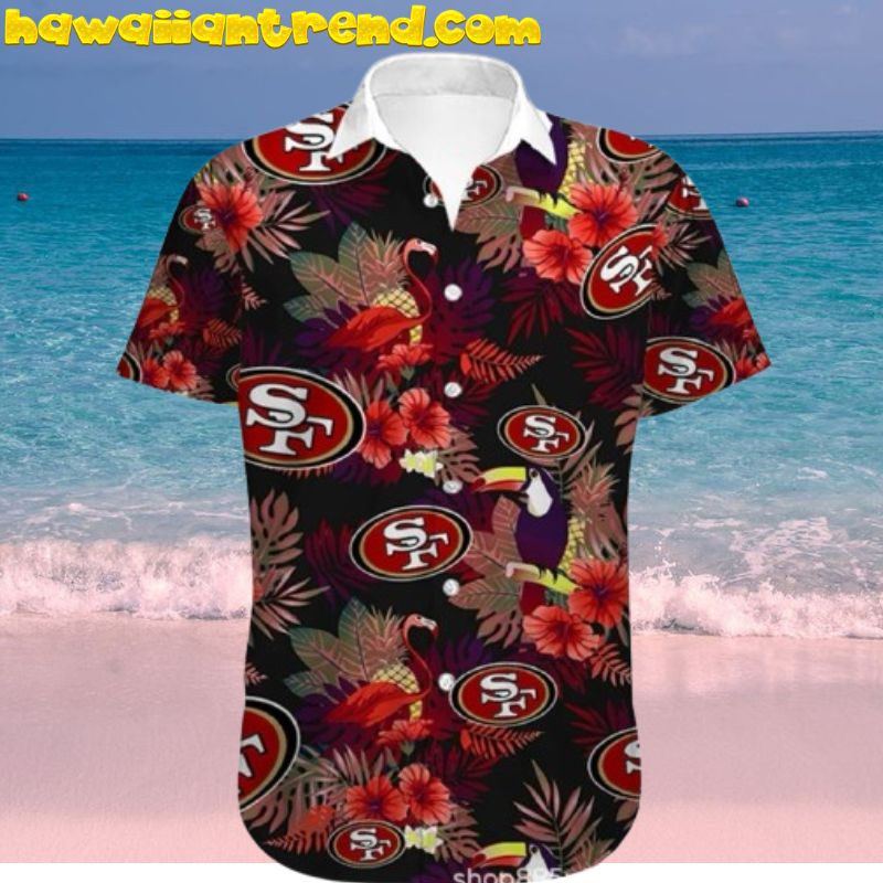 San Francisco 49Ers Tropical Toucan And Flamingo Hawaiian Shirt