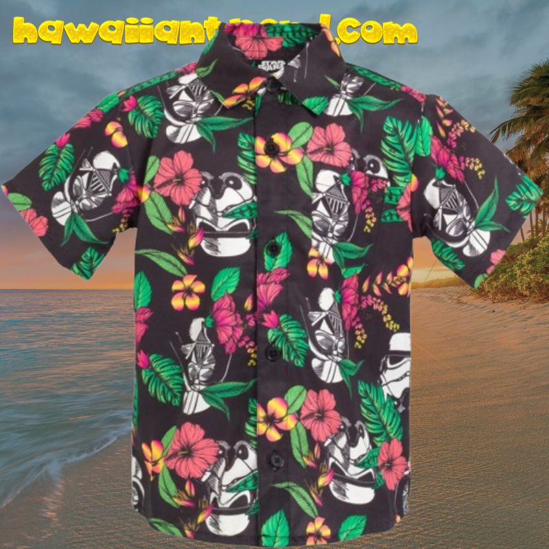 Star Wars Darth Vader Stormtrooper Hibicus Tropical Hawaiian Shirt