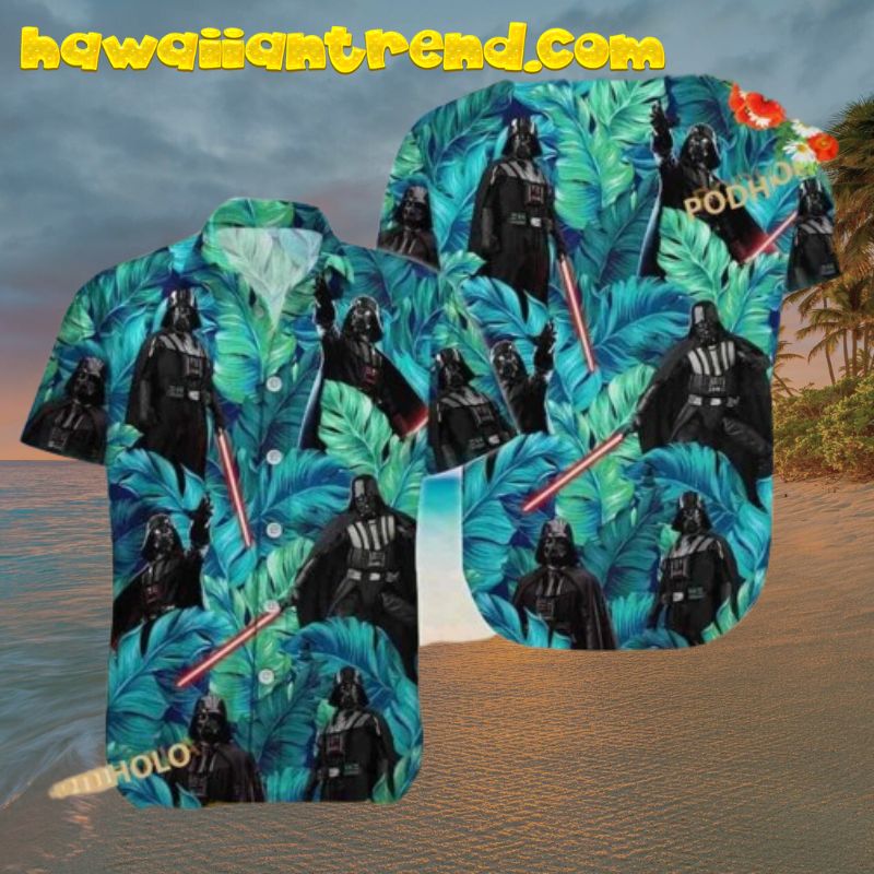 Star Wars Darth Vader Tropical Leaf Hawaiian Shirt