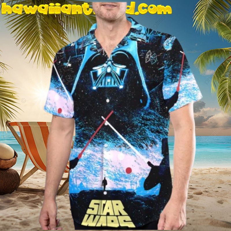 Star Wars Light Saber Fight Darth Vader Galaxy Hawaiian Shirt