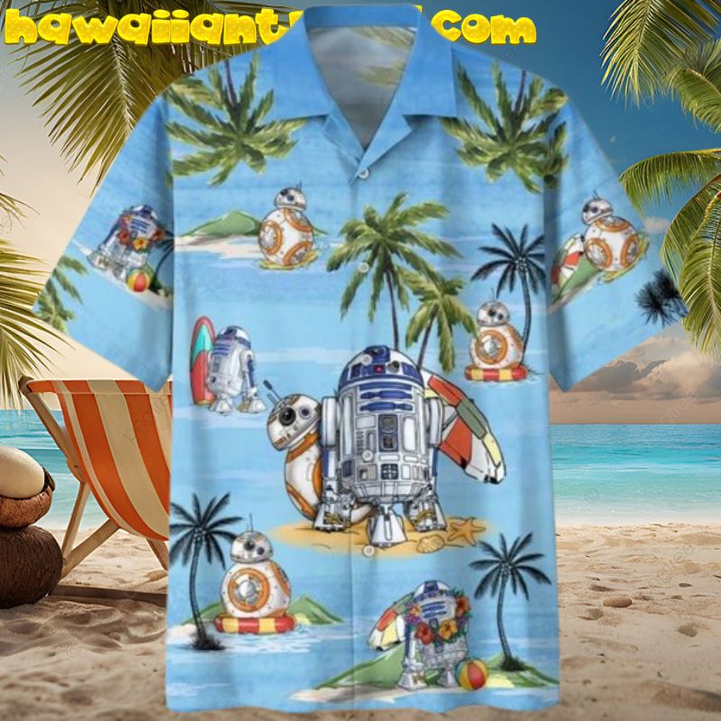Star Wars Robots R2-D2 On Summer Beach Hawaiian Shirt