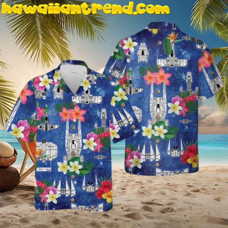 Tropical Floral Space Ship Star Wars Hawaiian Shirt