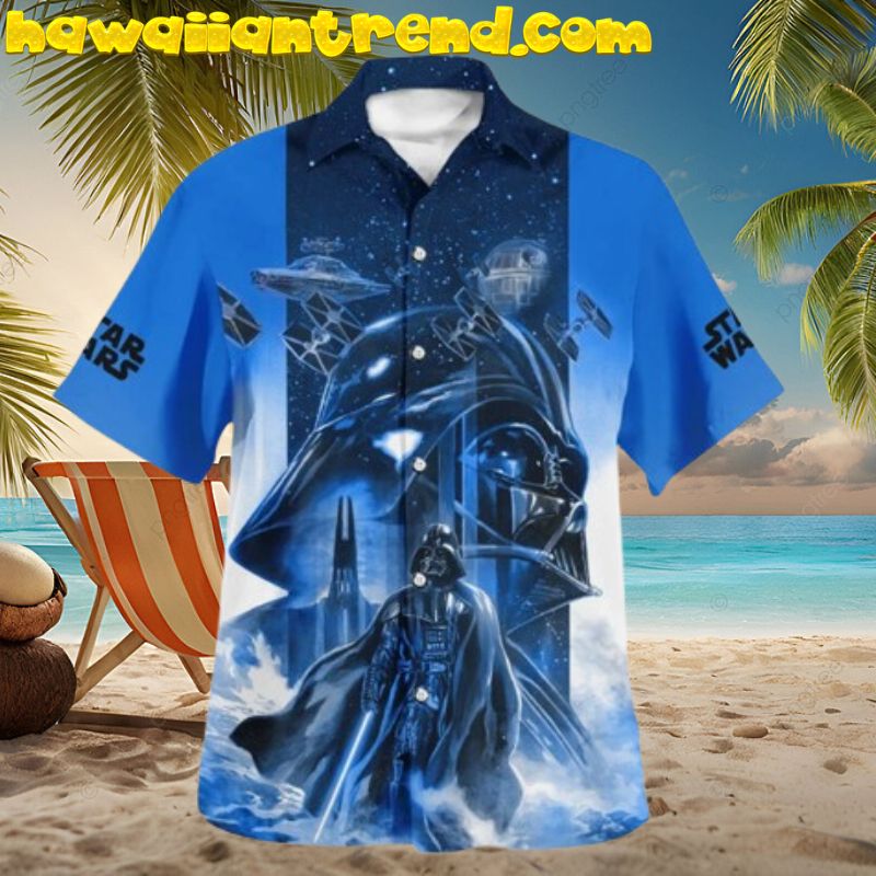 Vader Blue Theme Galaxy Star Wars Hawaiian Shirt