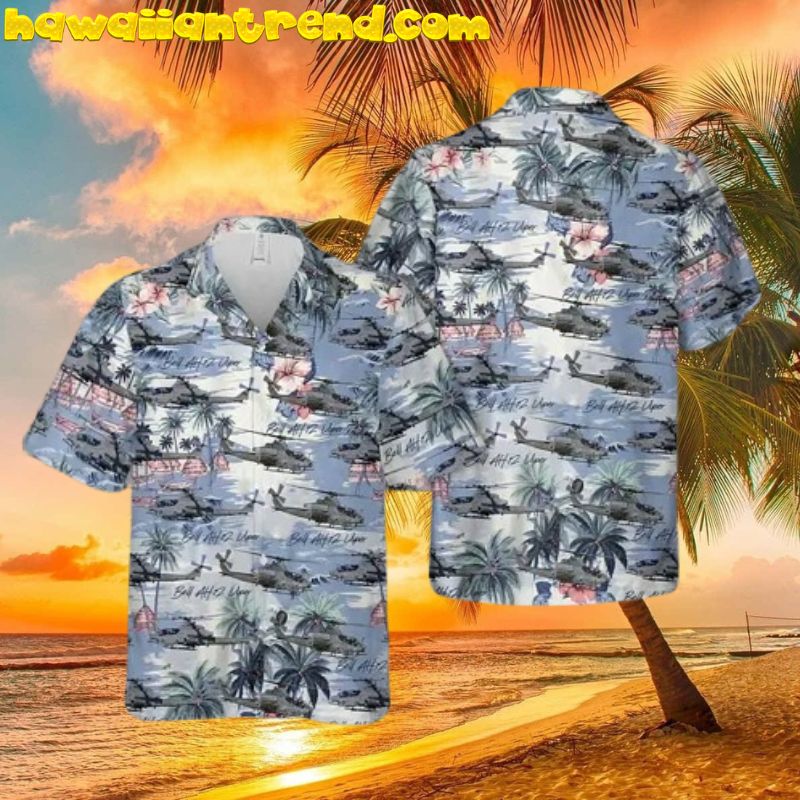 Bell AH12 Uper USMC Tropical Island Hawaiian Shirt