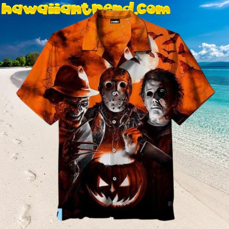 Freddy Krueger Jason Voorhees Michael Myers Horror Movie Halloween Hawaiian Shirt