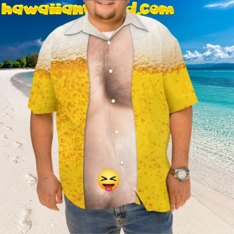 Funny Beer And Stomach Aloha Hawaiian Shirt