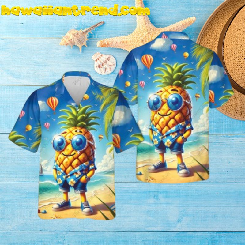 Funny Pineapple Man On Summer Beach Aloha Hawaiian Shirt