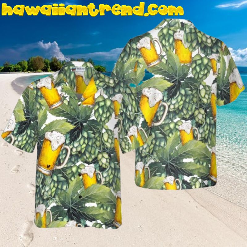Hops Craft Beer Summer Hawaiian Shirt For Men