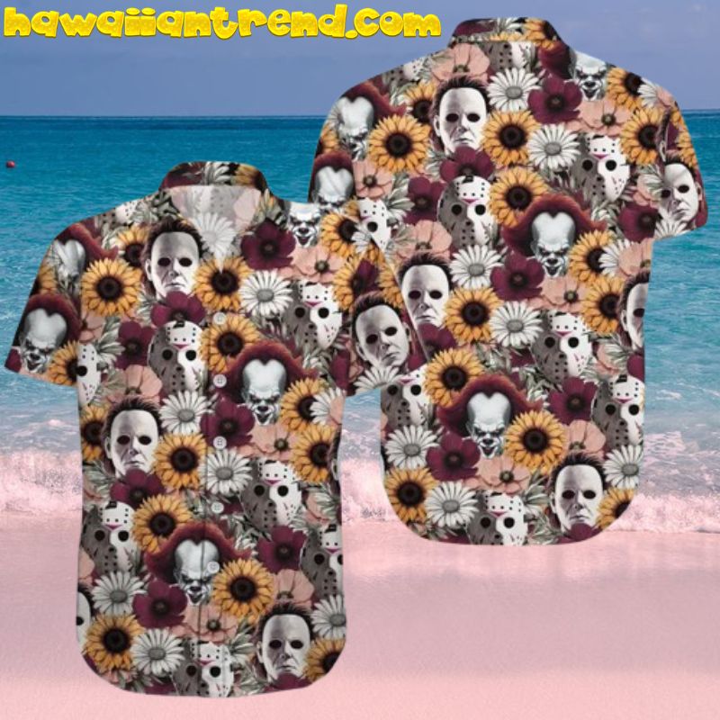 Horror Movie Michael Mayer Horror Character Sunflower Hawaiian Shirt