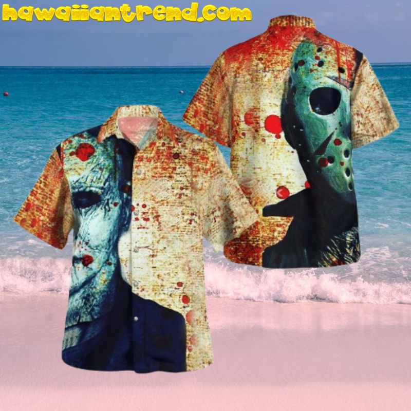 Jason Voorhees Michael Myers Half Face Halloween Hawaiian Shirt