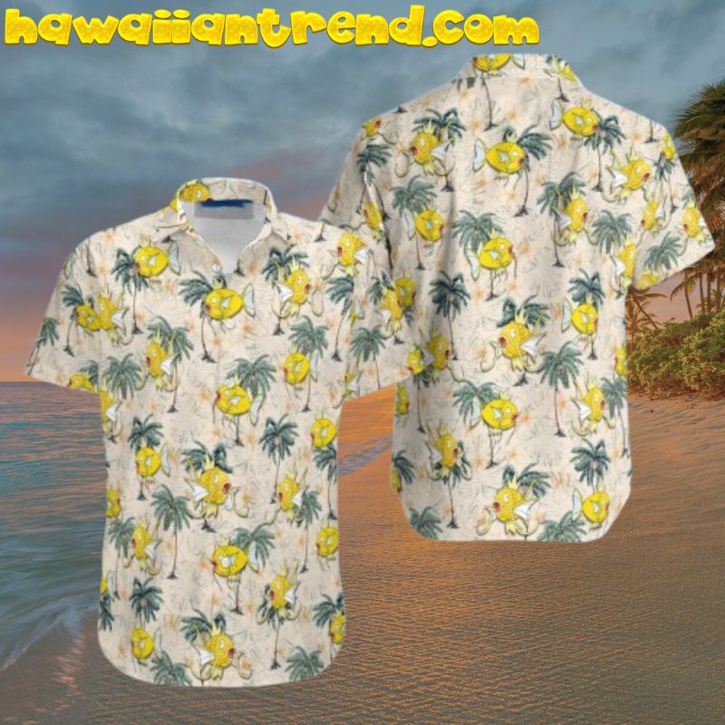 Magikarp Yellow Coconut Island Pattern Hawaiian Shirt