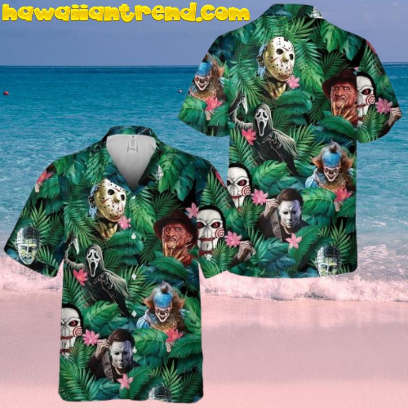 Michael Mayer And Horror Characters Tropical Hawaiian Shirt
