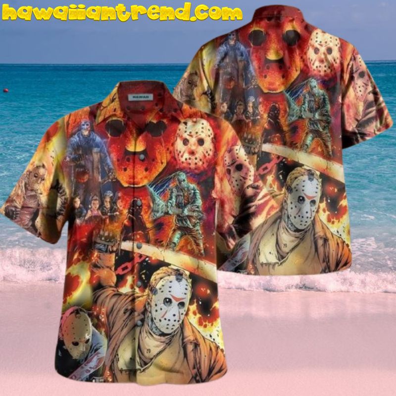 Michael Myers And Jason Voorhees Fire Night Hawaiian Shirt