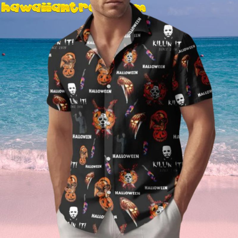 Michael Myers Boogeyman Pumpkin Halloween Hawaiian Shirt