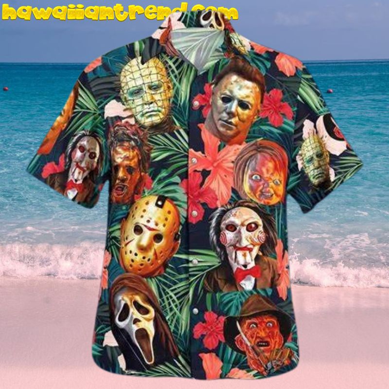 Michael Myers Freddy Krueger Jason Voorhees Horror Faces Hawaiian Shirt