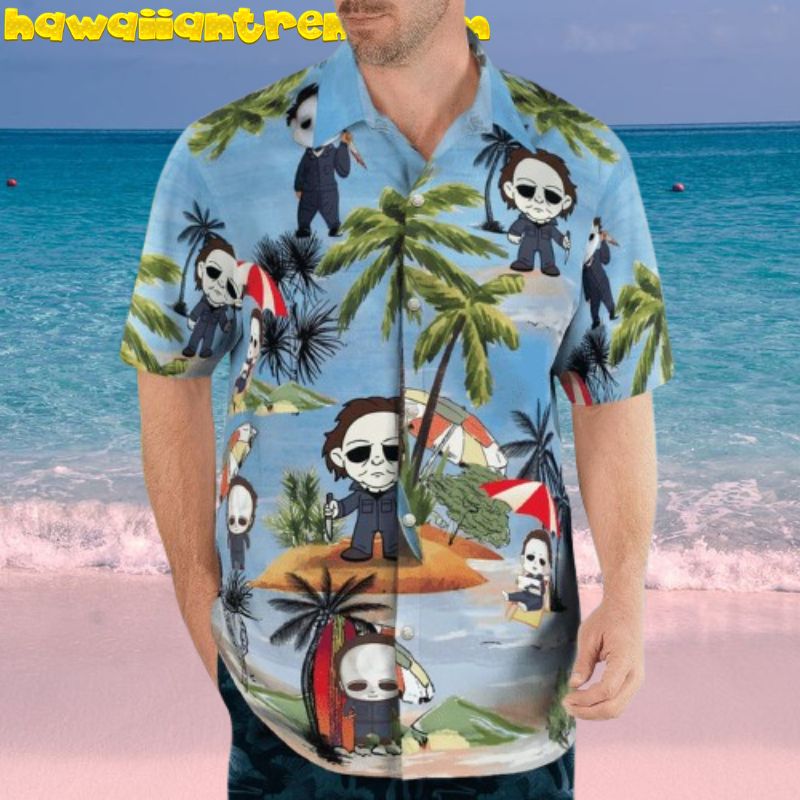 Michael Myers Summer Vacation On Tropical Island Hawaiian Shirt