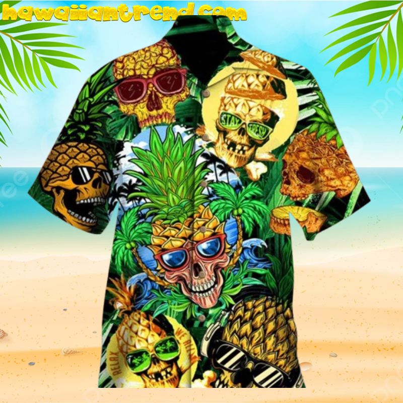 Pineapple Skull Stay Fresh Tropical Island Hawaiian Shirt