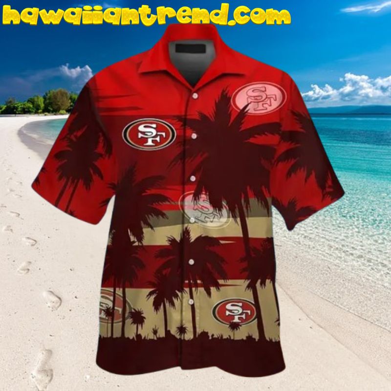 San Francisco 49ers Sunset Tropical Island Hawaiian Shirt