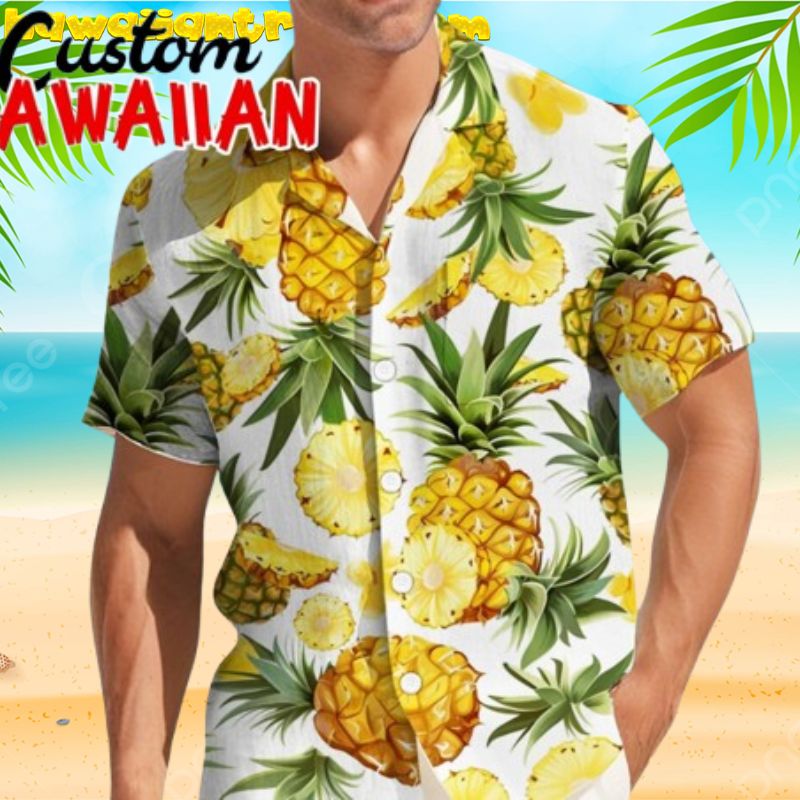 Sweet Pineapple Cutting Pieces Hawaiian Shirt