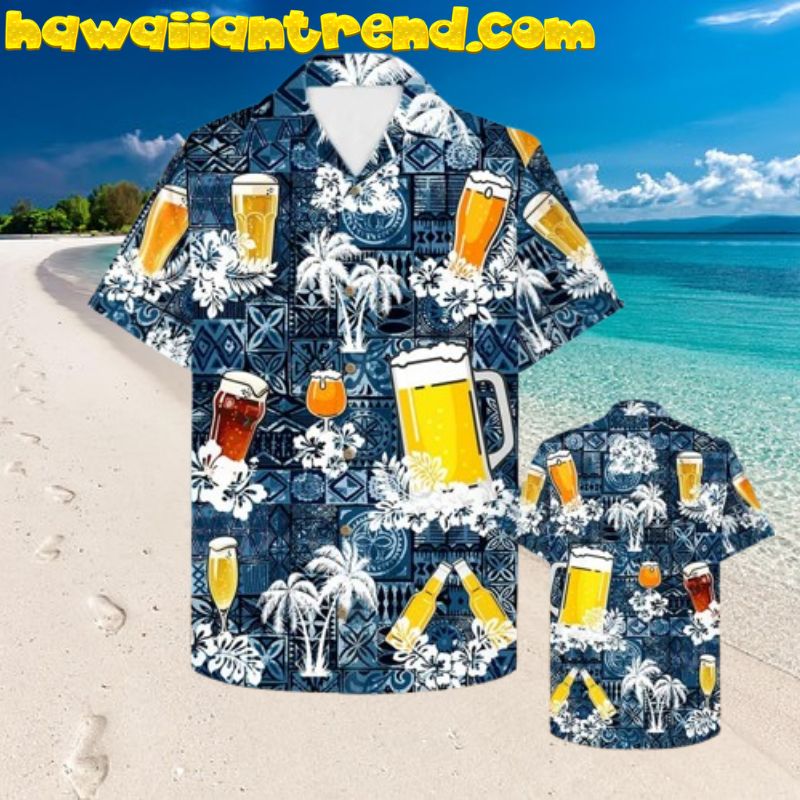 Time For Beer Palm Island Vintage Style Hawaiian Shirt