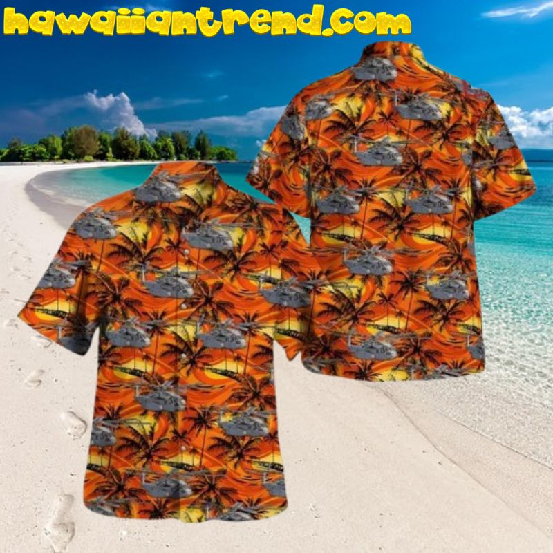 US Marine Corps The Helicopter On Coconut Island Hawaiian Shirt