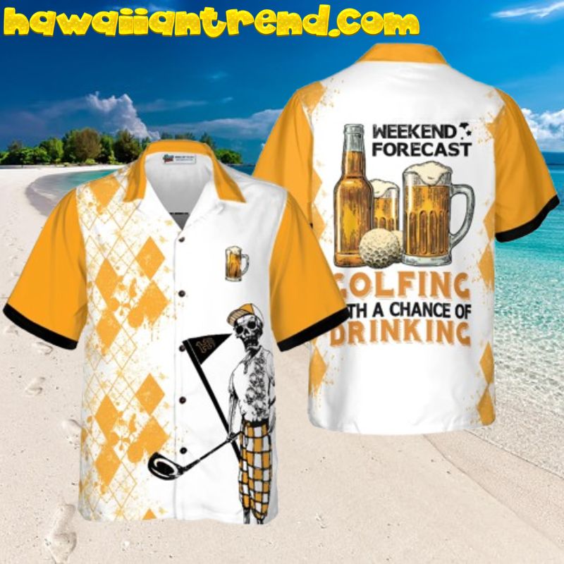 Weekend Forecast Golf And Beer Love Hawaiian Shirt