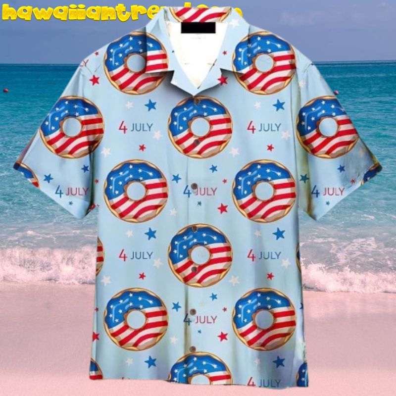 4th Of July US Flag Donuts Hawaiian Shirt