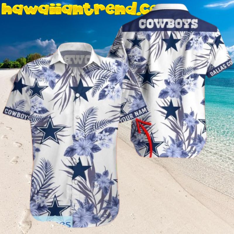Custom Name Dallas Cowboys Logo NFL Summer Holiday Hawaiian Shirt Custom Name Dallas Cowboys Logo NFL Summer Holiday Hawaiian Shirt