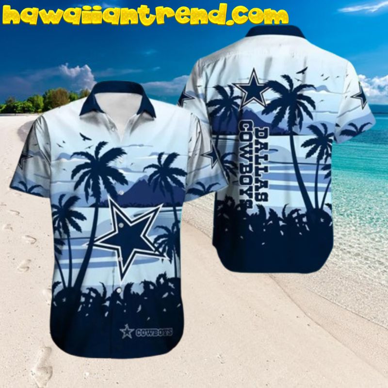 Dallas Cowboys Horizon Palms Tree Tropical Island Hawaiian Shirt Dallas Cowboys Horizon Palms Tree Tropical Island Hawaiian Shirt