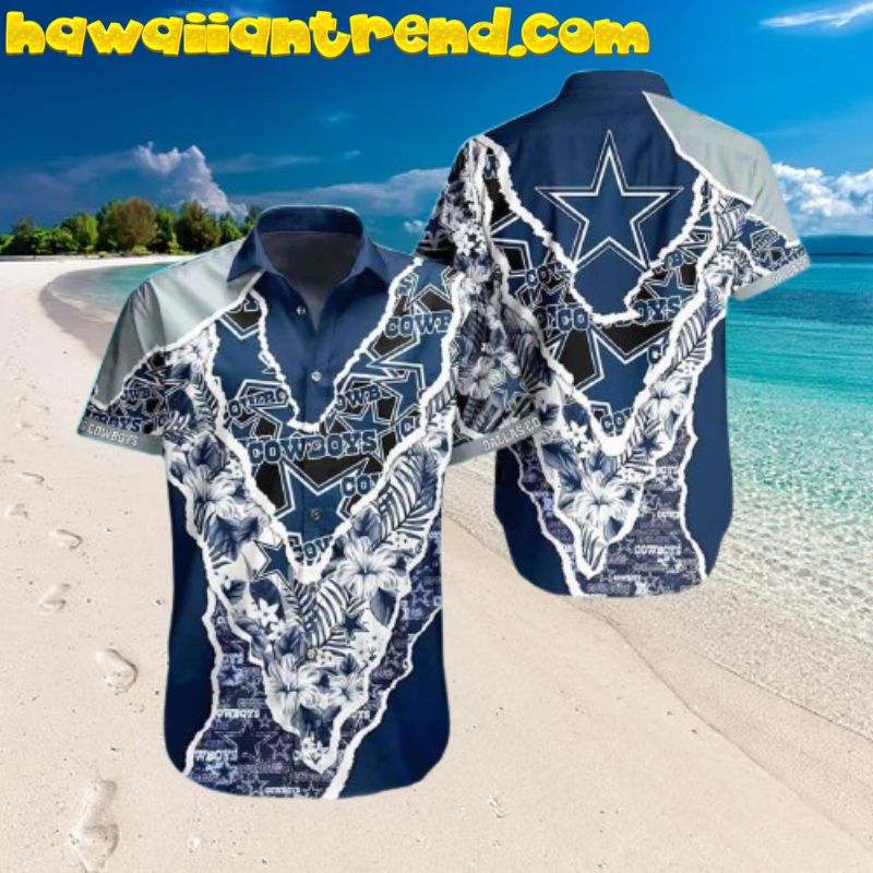 Dallas Cowboys Vintage Tropical Floral Hawaiian Shirt Dallas Cowboys Vintage Tropical Floral Hawaiian Shirt